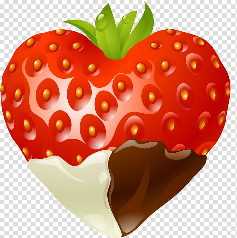 Strawberry Heart Chocolate Food, strawberry transparent background PNG clipart
