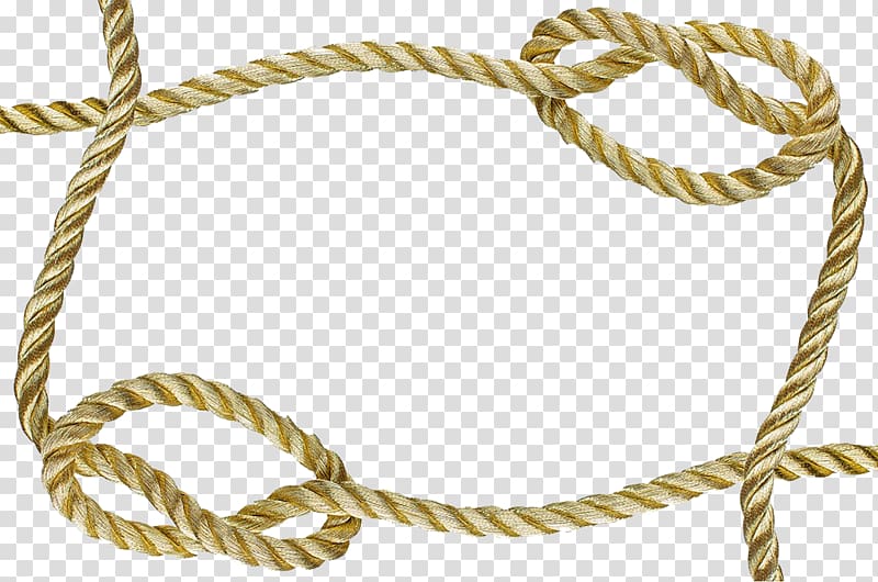 brown knot tie rope illustration, Rope frame Knot, Yellow rope border transparent background PNG clipart