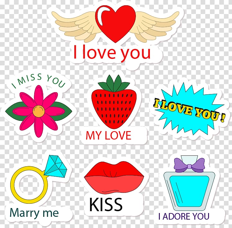 I Love You sticker, Cartoon love stickers transparent background PNG clipart