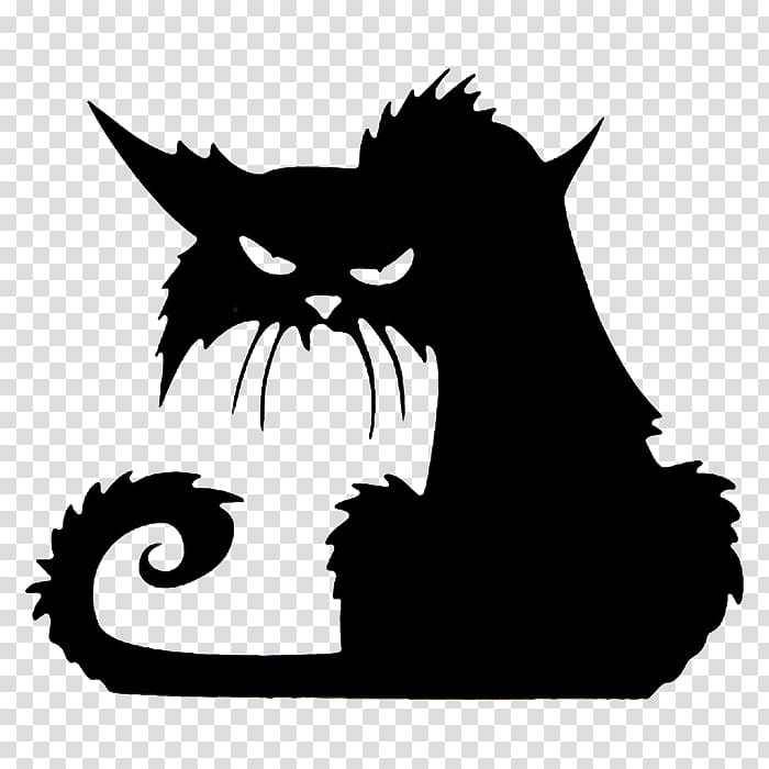 Black cat Kitten Le Chat Noir Decal, Cat transparent background PNG clipart