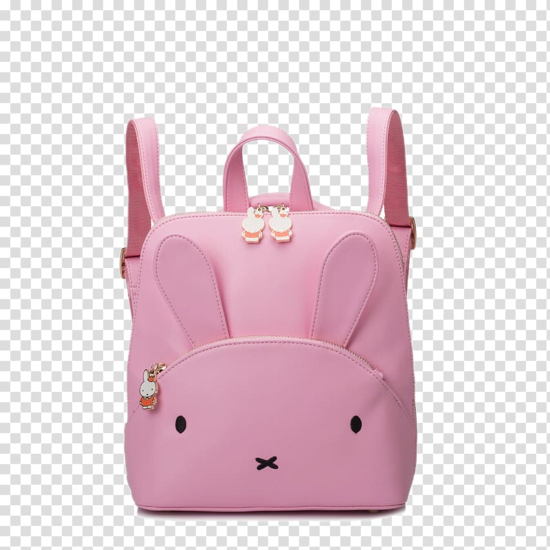 Handbag Miffy Backpack Rabbit, Pink bunny backpack fashion transparent background PNG clipart