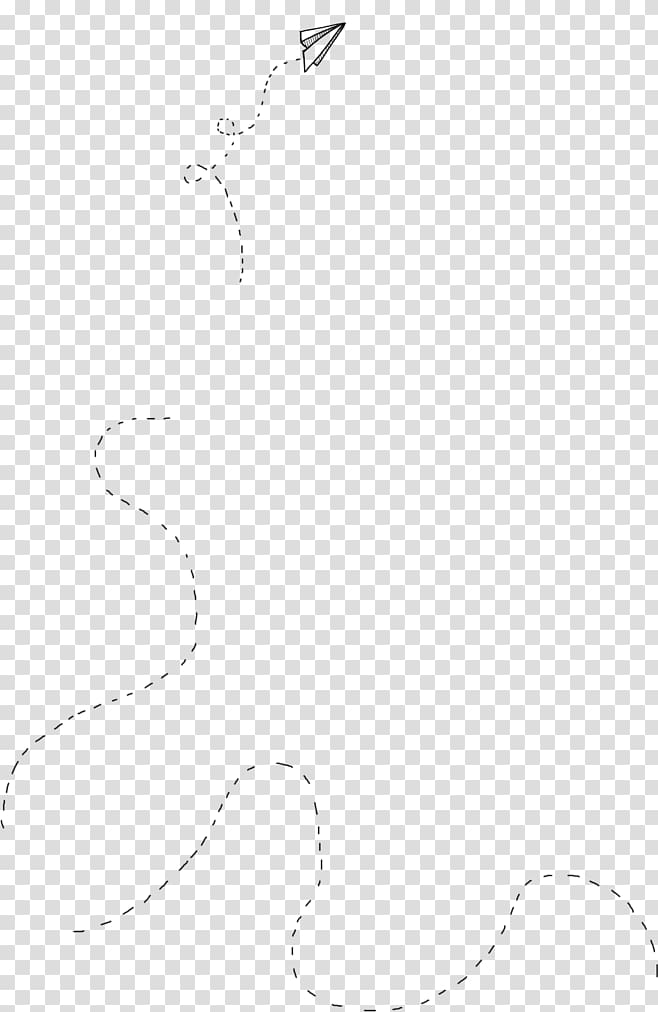 Black and white Angle Point Pattern, Paper airplane painted dotted line transparent background PNG clipart
