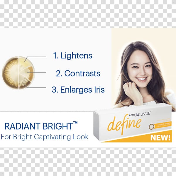 1-Day Acuvue Define Johnson & Johnson Contact Lenses Brand, amber colored contact lenses transparent background PNG clipart