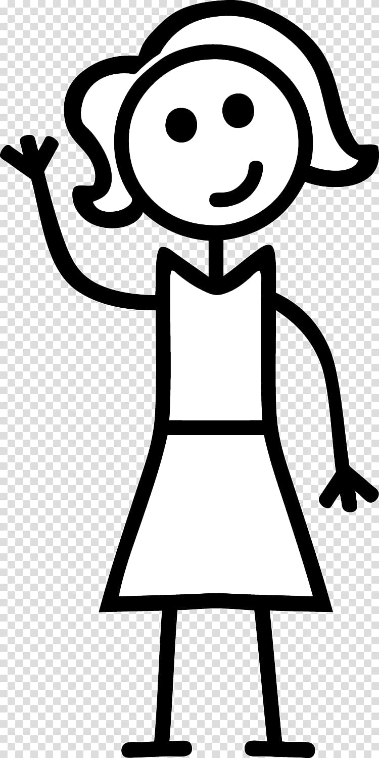 dressed woman , Stick figure Female Woman Child , Stick Girl transparent background PNG clipart