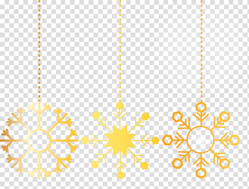 Snowflake Gold, Refined gold snowflake ornaments transparent background PNG clipart
