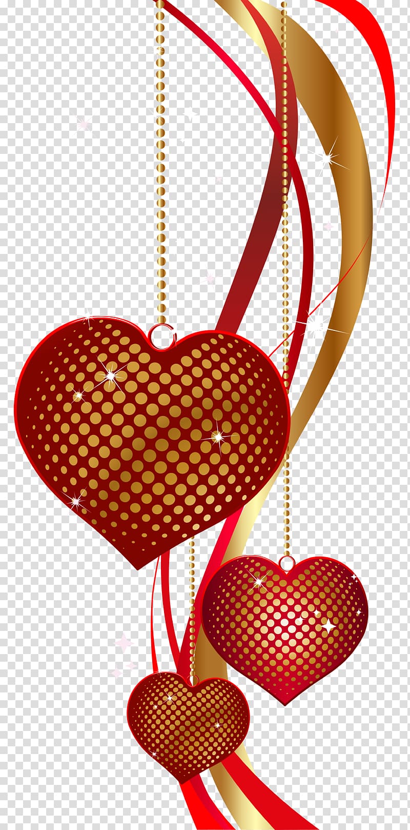 red and gold hearts border , Heart , Valentine\'s Day Decorative Hearts transparent background PNG clipart