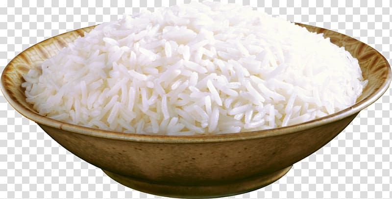 bowl of rive, Cooked rice White rice Basmati Jasmine rice, rice transparent background PNG clipart