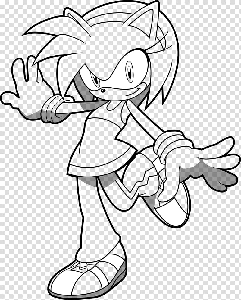 Sonic and the Black Knight Sonic Adventure Amy Rose Line art , Rose Lineart transparent background PNG clipart