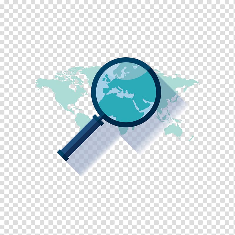 Globe World map, magnifying glass and map transparent background PNG clipart