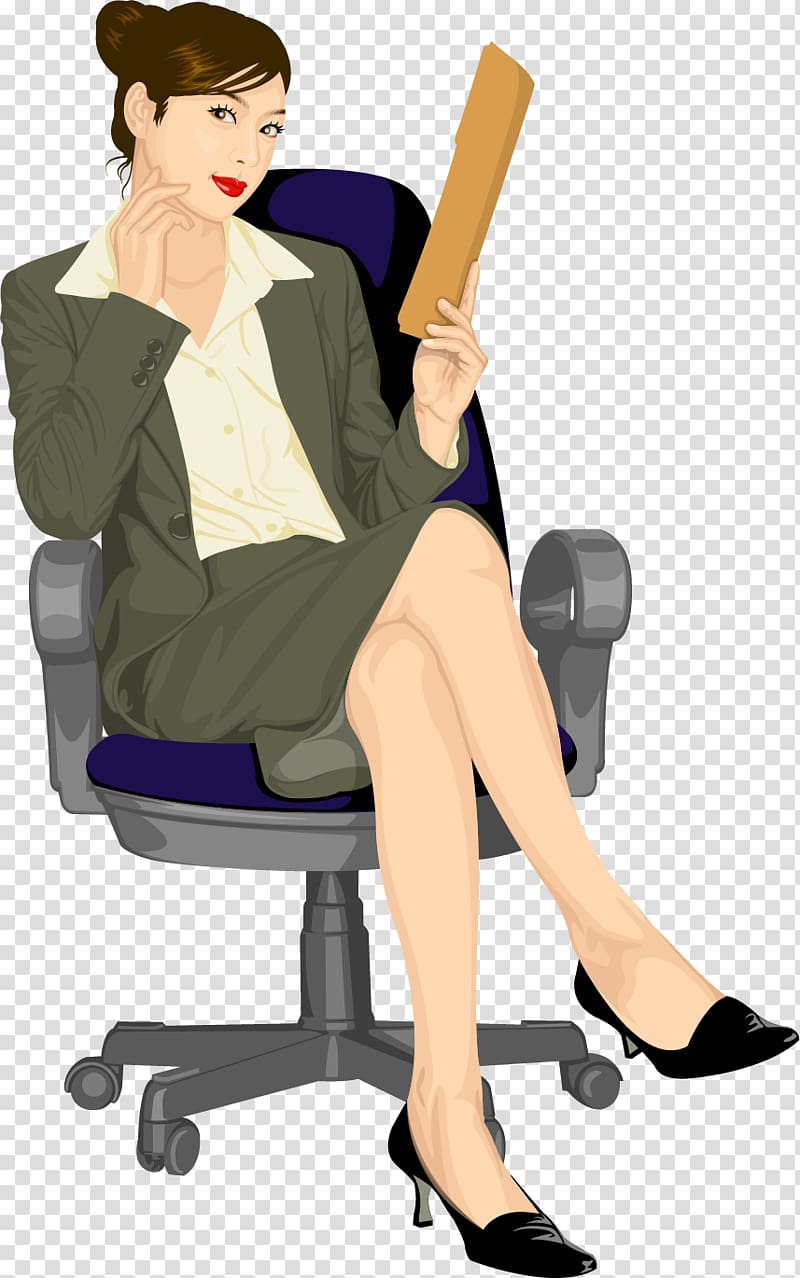 Computer file, Painted lady boss chair transparent background PNG clipart