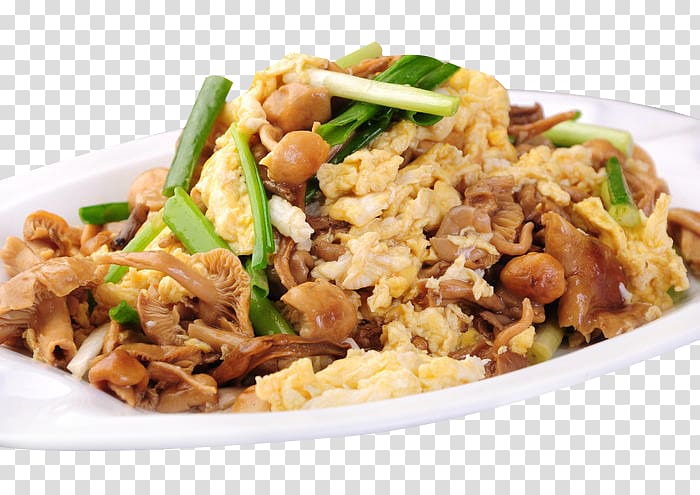 Thai fried rice Phat si-io Nasi goreng American Chinese cuisine, White mushroom fried stupid egg transparent background PNG clipart