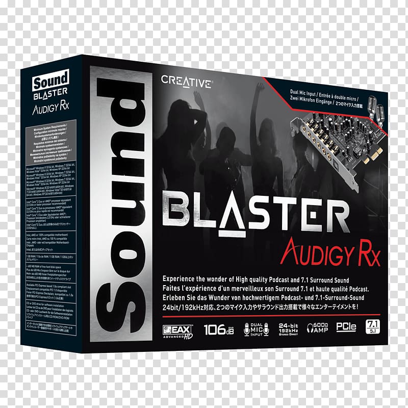 Sound Blaster Audigy Sound Blaster X-Fi Sound Cards & Audio Adapters Creative Labs, others transparent background PNG clipart