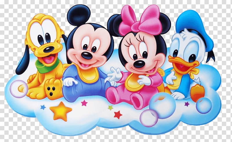 Minnie, Mickey, Donald Duck, and Pluto, Mickey Babies transparent background PNG clipart