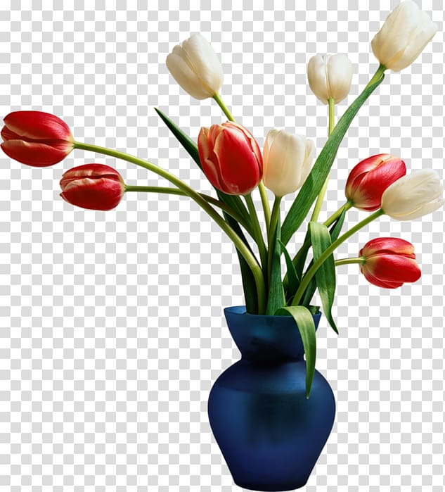 white and red petaled flowers in blue vase, Android application package Application software Installation Computer file, Blue Vase with Tulips transparent background PNG clipart