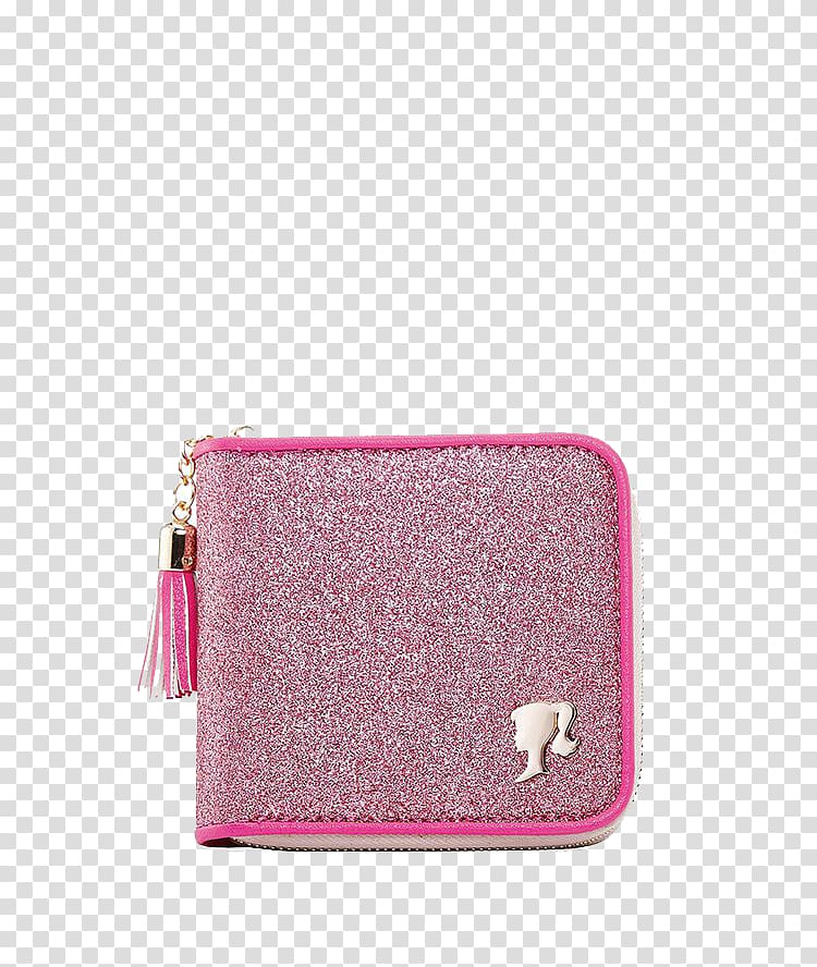 Wallet Barbie Zipper Coin purse Bag, Barbie purse shiny peach transparent background PNG clipart