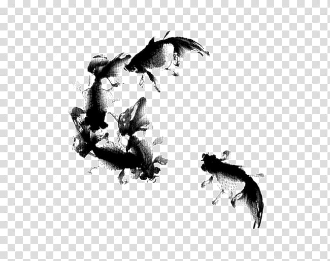 Koi Squid Ink Painting Fish, fish transparent background PNG clipart