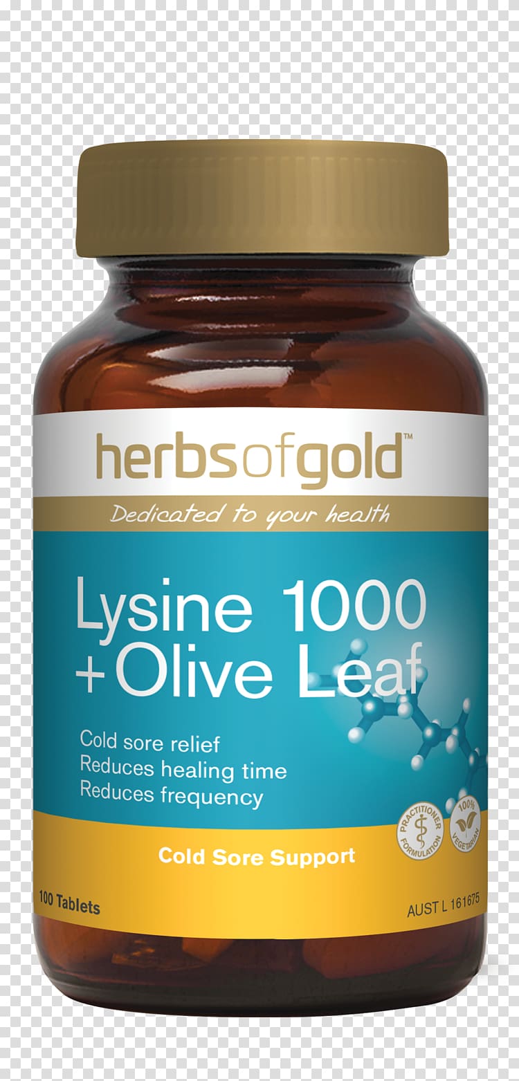 Herbs of Gold Lysine 1000 + Olive Leaf 100 Tablets Herbs of Gold Liver Care 60t Product Health, herbs allergic inflammation transparent background PNG clipart