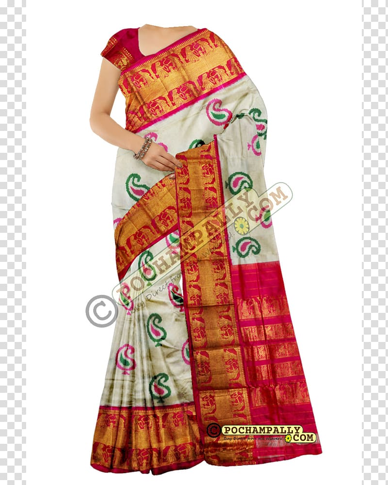 Silk Zari Bhoodan Pochampally Sari Ikat, handloom transparent background PNG clipart