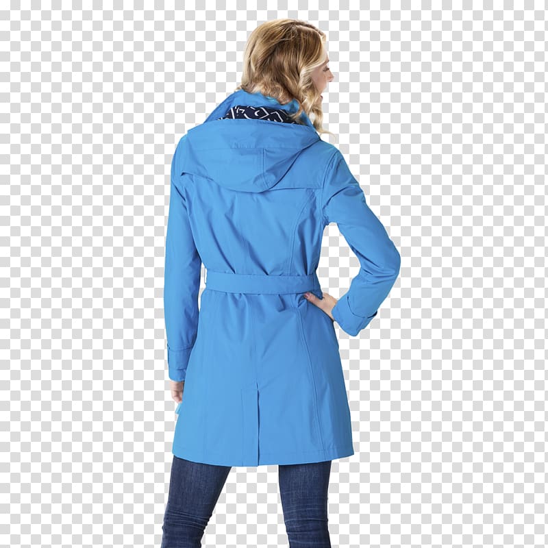 Trench coat Hood Blue Raincoat, happy women's day transparent background PNG clipart