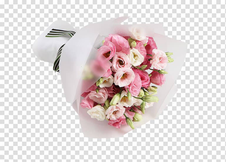 Garden roses Flower bouquet Pink Floristry, Bellflower bouquet of pink cellophane packaging transparent background PNG clipart