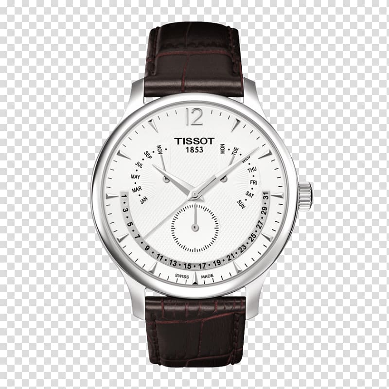 Tissot Men\'s Tradition Counterfeit watch Quartz clock, watch transparent background PNG clipart