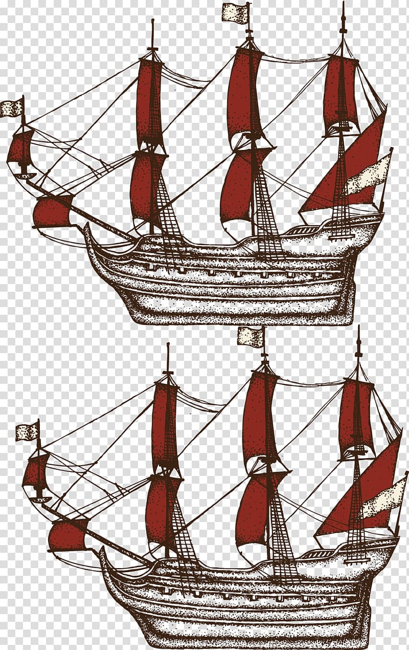 u822au6d77 Drawing Sailing ship Cartoon, Ship material transparent background PNG clipart