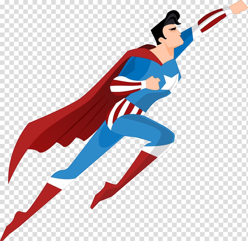 Clark Kent Superhero Comic book, An appropriate amount of hand-painted M Superman Flying transparent background PNG clipart