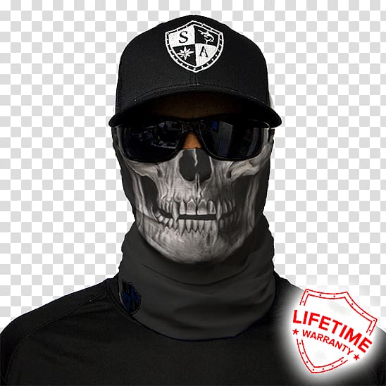 Face shield Skull Mask Kerchief, black skull transparent background PNG clipart