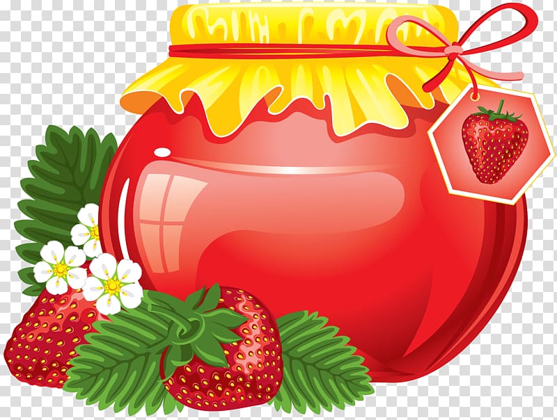 Strawberry Cartoon Fruit preserves , jar transparent background PNG clipart