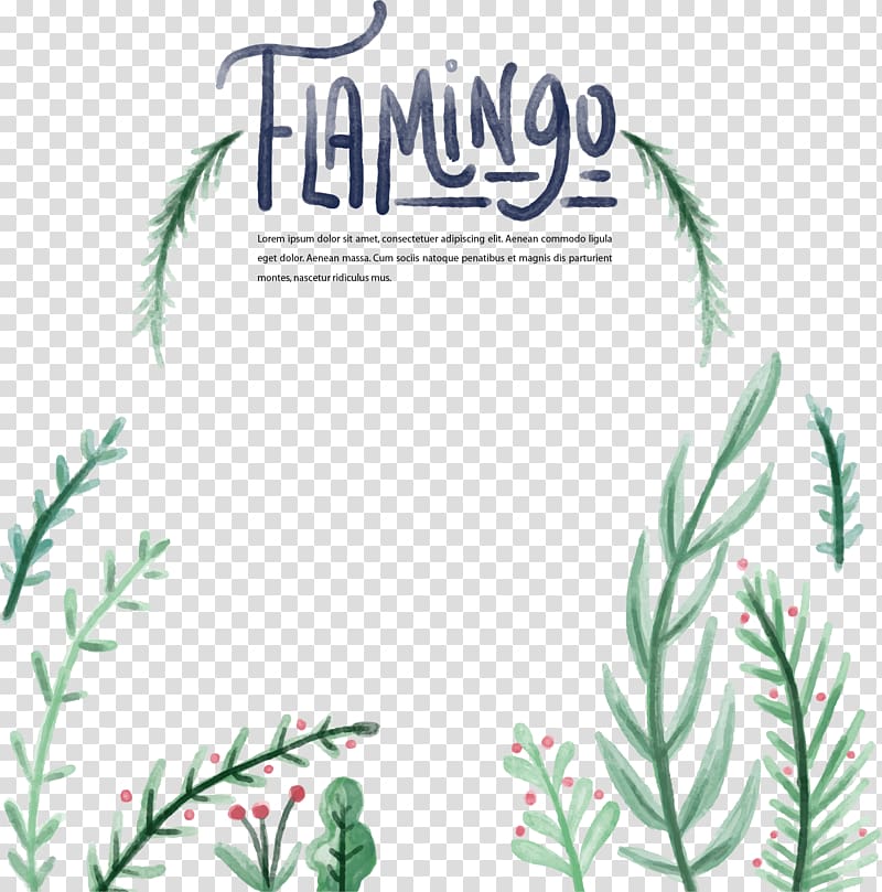 Flamingo text filter illustration, Flamingo Bird Summer Renaissance Island , leaves transparent background PNG clipart