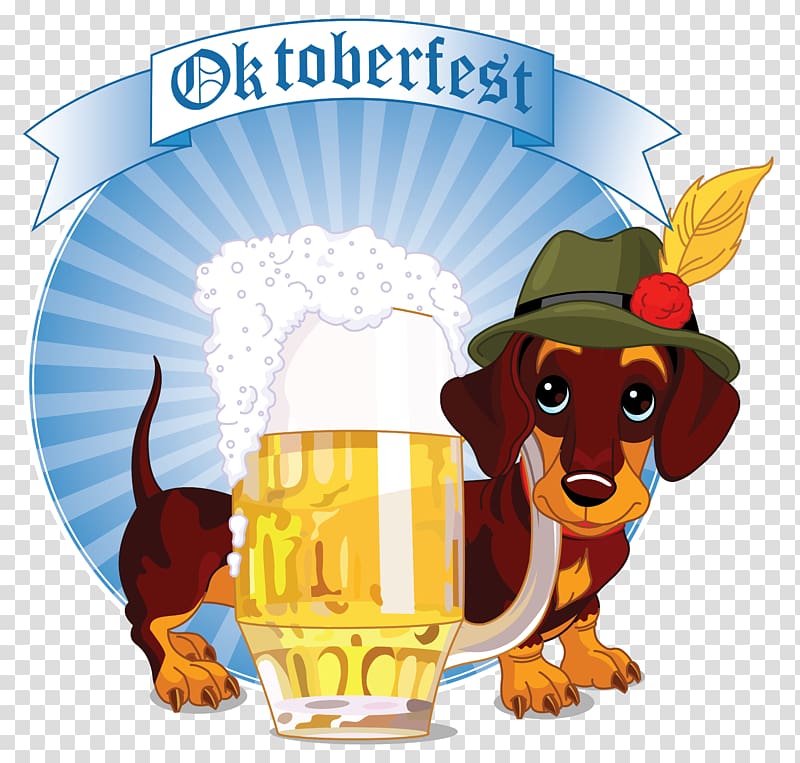 October Fest logo, Dachshund Oktoberfest illustration Illustration, Oktoberfest Decor with Beer and Dog transparent background PNG clipart