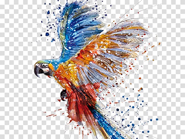 Parrot Watercolor painting Drawing Art, Watercolor dancing parrot transparent background PNG clipart