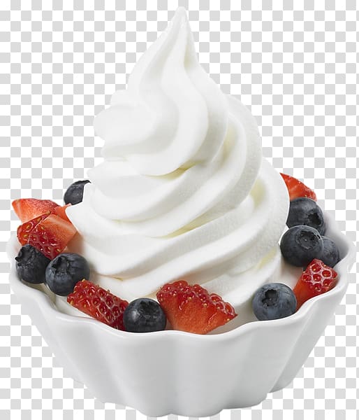 cream ice cream with blackberries and strawberries illustration, Ice cream Milkshake Frozen yogurt, yogurt transparent background PNG clipart