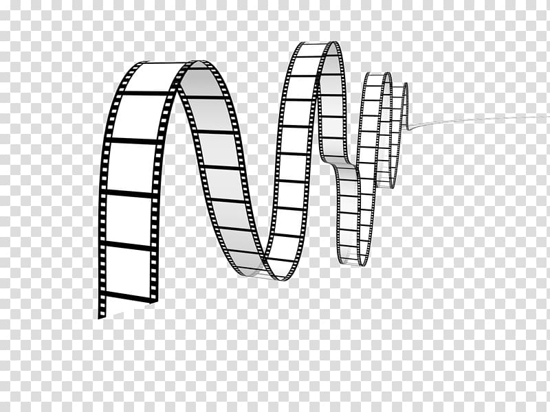 A picture of a film reel and a film strip. Film projector movie