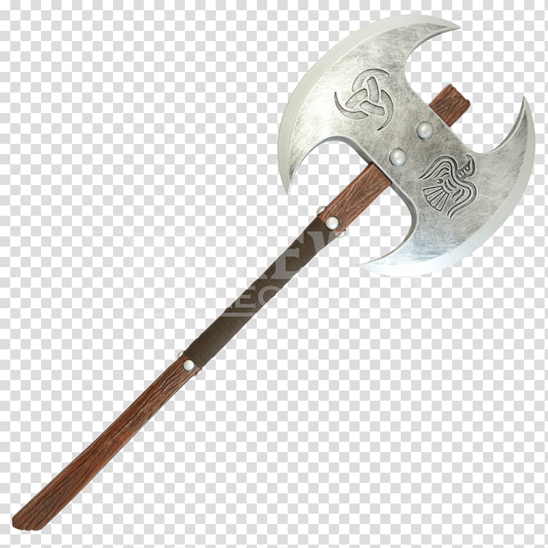 larp axe Knife Throwing axe Battle axe, Axe transparent background PNG clipart