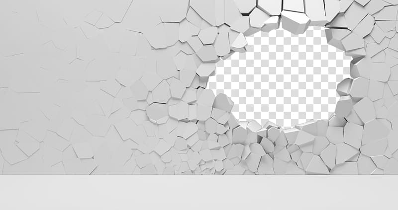 hole in white concrete wall illustration, Stone wall Window, Wall damage transparent background PNG clipart