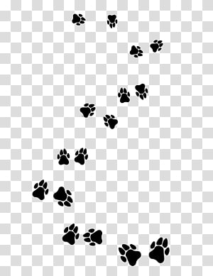 Dog paw prints illustration, Cat Dog Kitten Footprint Paw, Black animal ...