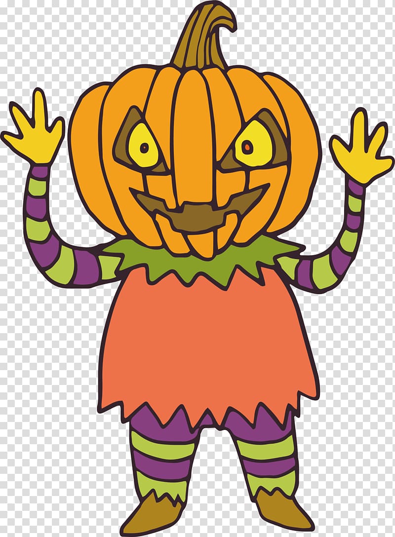 Pumpkin Jack-o-lantern Halloween , A pumpkin head that makes faces transparent background PNG clipart