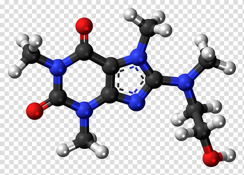 Theophylline Caffeine Molecule Asthma Structure, 3d ball transparent background PNG clipart