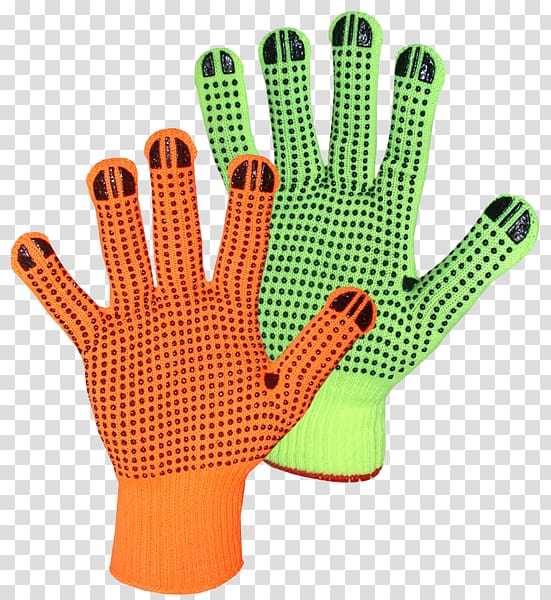 Finger Knitting Glove High-visibility clothing Palm, vis with green back transparent background PNG clipart