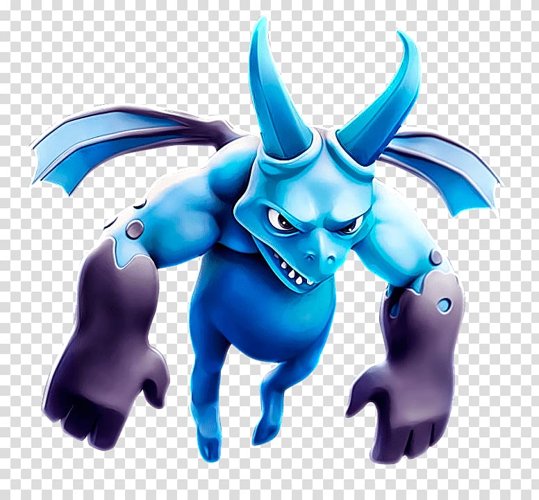 blue and purple dragon character illustration, Clash Royale Clash of Clans , minion transparent background PNG clipart