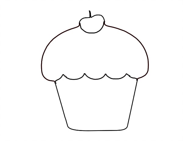 Cupcake Outline Stuffing , Cupcake Silhouette transparent background PNG clipart