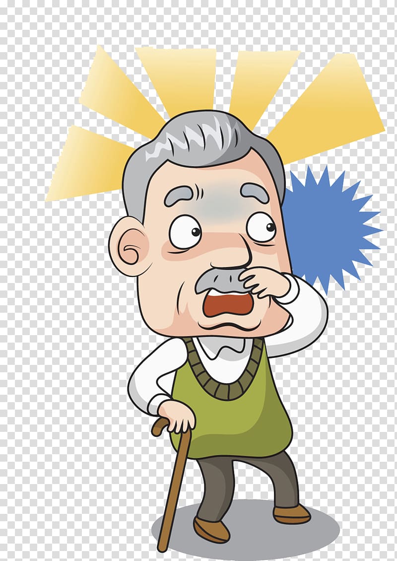 Surprised old man transparent background PNG clipart