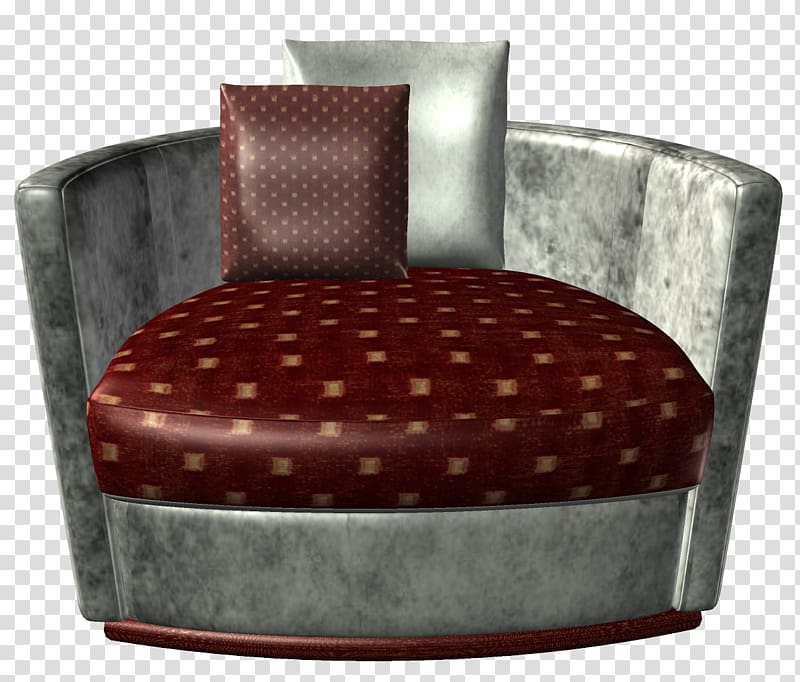 Club chair Couch Brown, modern transparent background PNG clipart