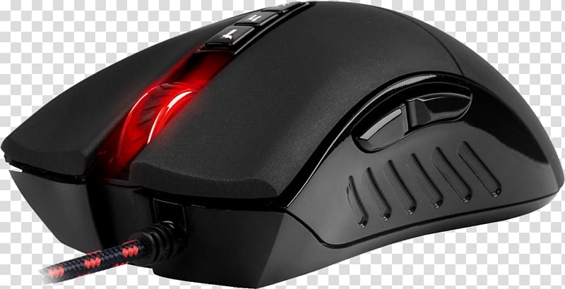 Computer mouse Computer keyboard A4Tech V3 Black 7 Buttons 1 x Wheel USB Wired Optical 3200 dpi Gaming Mouse A4Tech Bloody Gaming, Computer Mouse transparent background PNG clipart