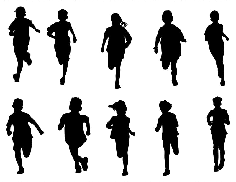 Silhouette Child , running man transparent background PNG clipart