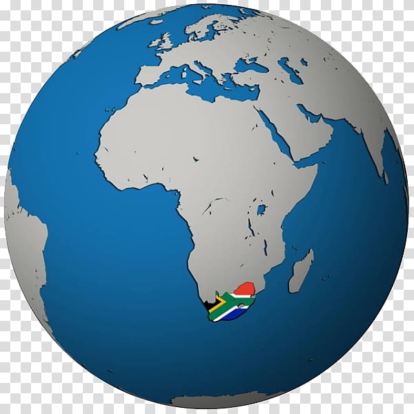 Flag of South Africa Globe World map , Map of South Africa on earth transparent background PNG clipart