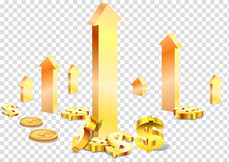 gold-colored dollar sign , Cartoon Economic growth Illustration, Dollar gold prices transparent background PNG clipart