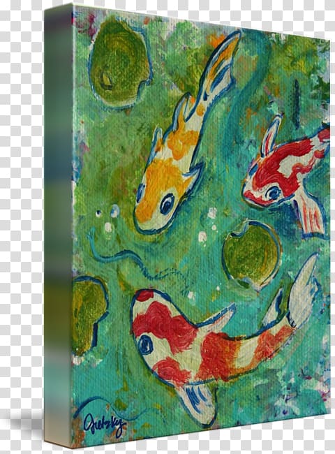 Painting Acrylic paint Modern art Fauna, Fish pond transparent background PNG clipart