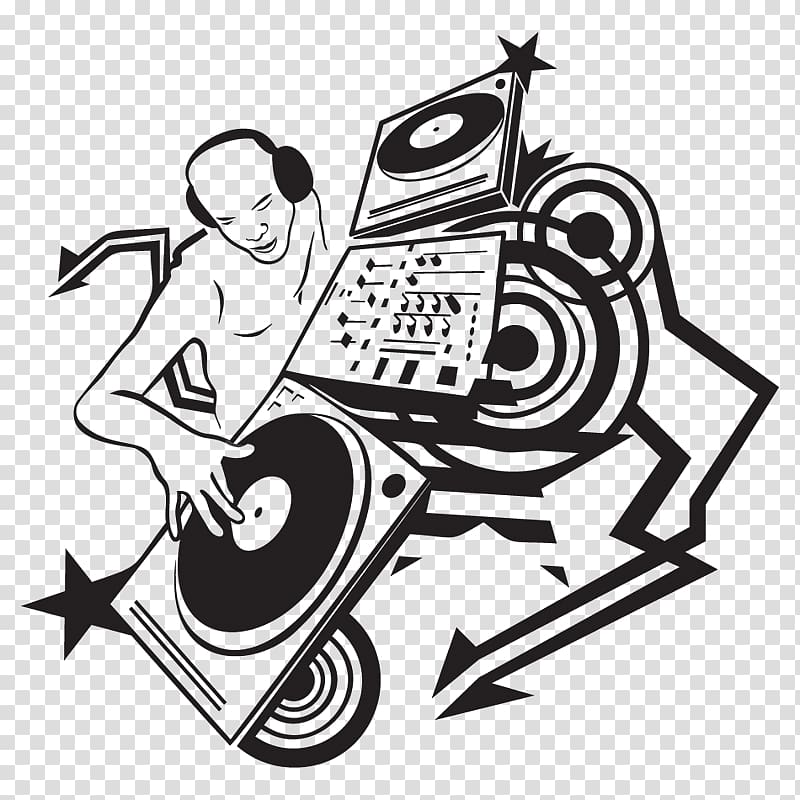 Drawing Disc jockey Music , Cool Music Drawings transparent background PNG clipart